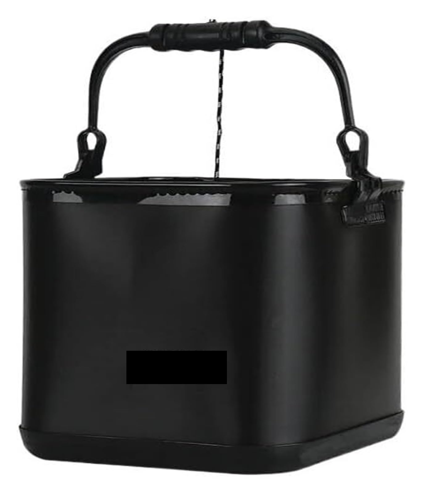 Cubo de pesca plegable negro de 10l portátil para cebo vivo y agua