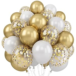 Balloons White and Gold, 60 Packs 1...