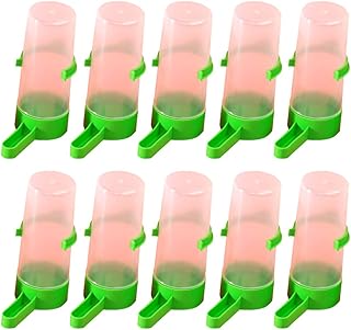 Bird Quail Waterer Feeder Automatic Bird Feeder Bird Water Dispenser Plastic Bird Water Dispenser Bottle for Parrots Budgie Small Bird cage Cockatiel ( Green， 4x12cm )