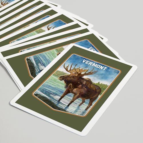 Lantern Press Vermont, Estudio Acuarela Alce, 52 Cartas Póker miniatura 5