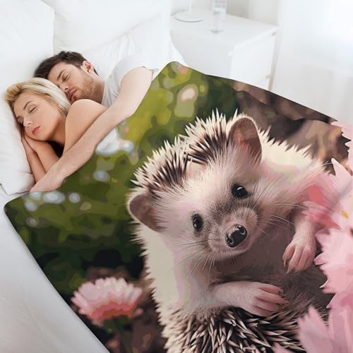 Couverture flanelle hérisson douce pour un cocon de bien-être