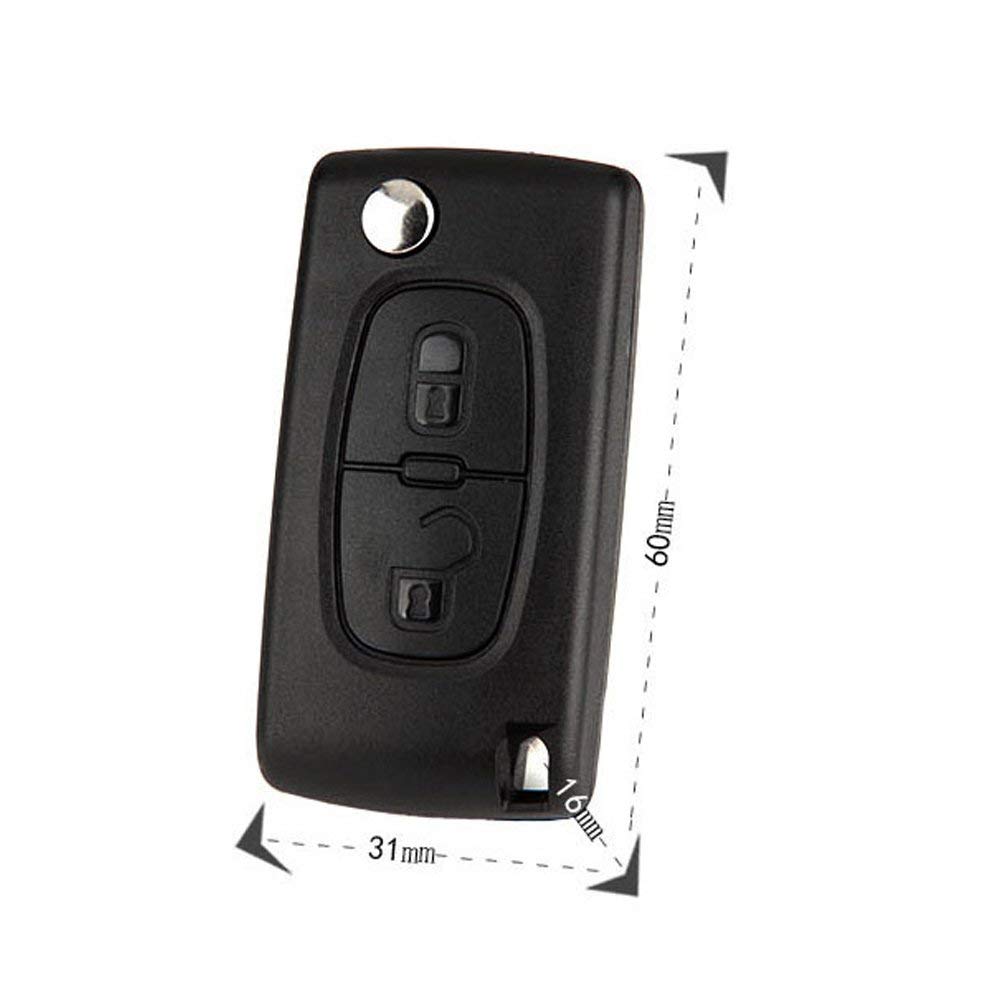 Guscio Chiave in Silicone Nero Compatibile Citroen C3 C4 C5 C2 Picasso Peugeot 107 206 207 307 308 406 407 Design Originale