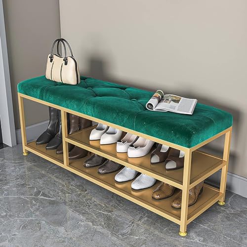 Banc de rangement pour chaussures moderne d'entrée avec assise et espace bottes
