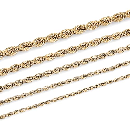 Chaîne corde en acier inoxydable noir 3mm pour sublimer votre style quotidien