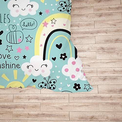 Parure de lit polyester lit simple motif nuages multicolores facile d'entretien - 6