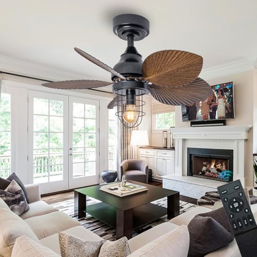 Ventilateur de plafond silencieux 6 vitesses avec éclairage industriel et télécommande
