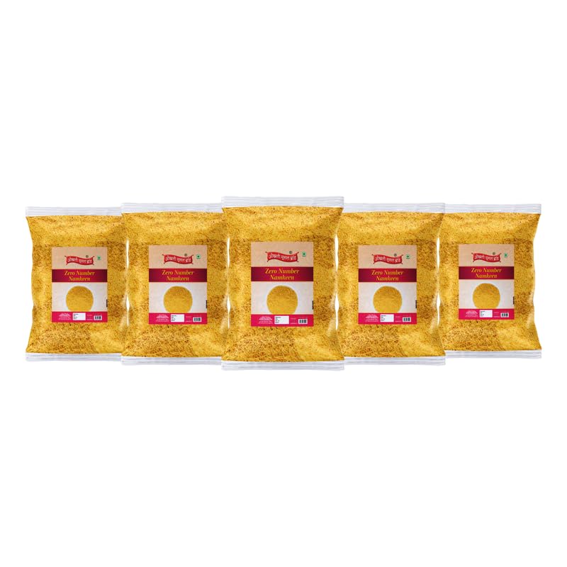 Image of OKHLI MUSAL BRAND Nylon Sev Smooth Slims Crispy Taste Namkeen | Zero Number Namkeen Sev | Ghar Jaisi Hi Namkeen | Healthy Snacks | Every Day Chaat Snacks Namken | Traditional Indian Snacks-1Kg*5Pack