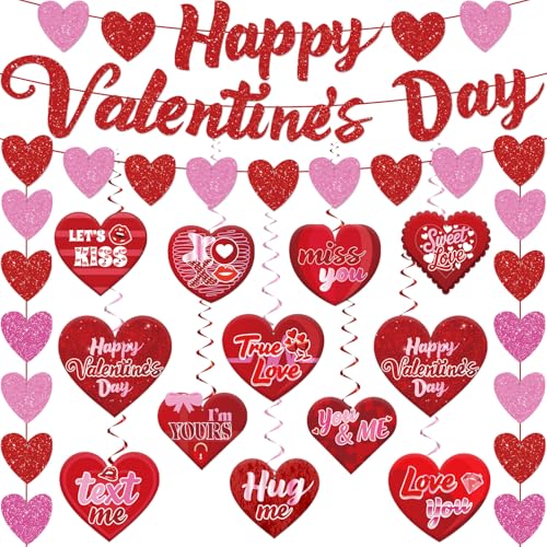 Image of Valentines Day Party Decorations Banner Set NO-DIY Valentine