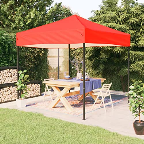 Pergola da Giardino Mercato Tenda Gazebo ProfessionaleTenda per Feste Pieghevole Rossa 2x2 mAdatto per prati, balconi e giardini