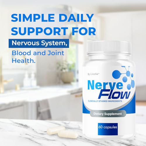 (3 Pack) Nerve Flow - Official NerveFlow Advanced Nerve Support Pills, Nerve Flow Supplement Capsules, NerveFlow Natural Pills Maximum Strength Multivitamin Advanced Formula, 180 Capsules For 3 Months