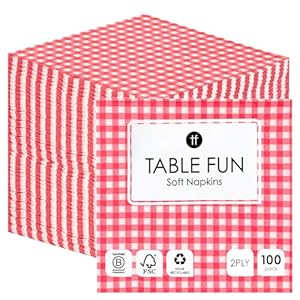 Talking Tables Rote Karomuster Papierservietten 100er Pack