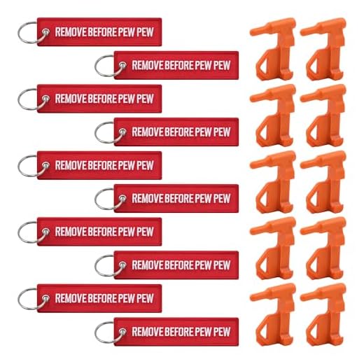 TOKCKYBL Kammerflagge, Sicherheitsfahne für Gewehr, Handfeuerwaffen, Schrotflinte, Pistole, 10 rote Kammerflaggen mit 10 leuchtend orangefarbenen Tags, Universelle Kompatibilität Leere Kammeranzeiger,