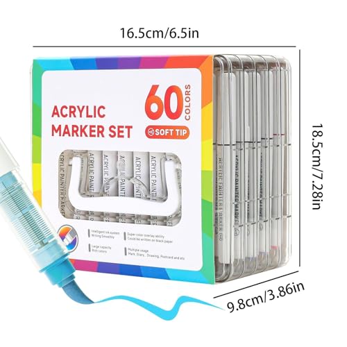 Marqueurs acryliques 60 couleurs anti-bavure pour dessin - 6