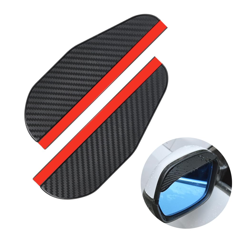 Riloer 2pcs Car Detailing Rain Riner, PVC Carbon Fiber Deszczowy wzór do lub blokowania ochrony przed śniegiem anty-deszcz, akcesoria samoprzylepne nie piątek