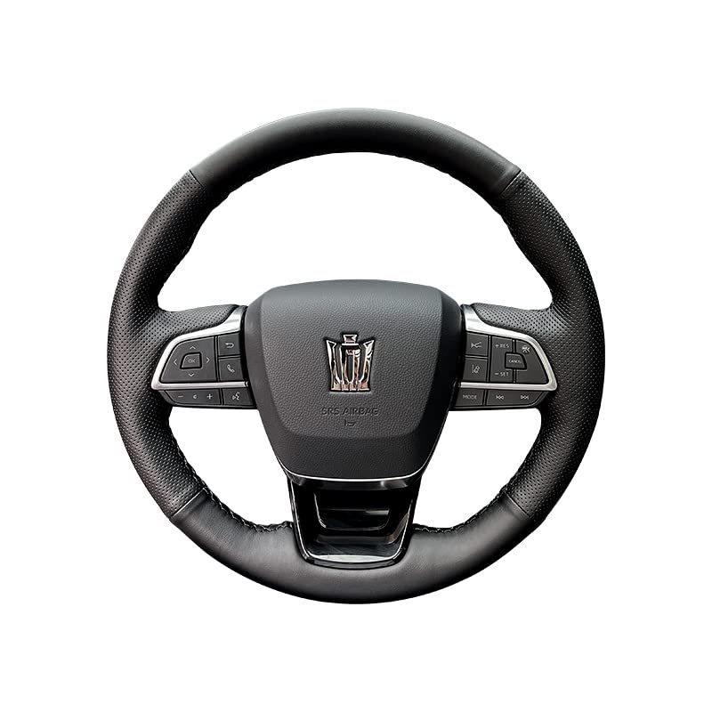 aohuaHand-Sewing Steering Wheel Wrap Cover Black Perforated Leather Wrap Interior Protection Accessories for Toyota Highlander 2020 2021 2022