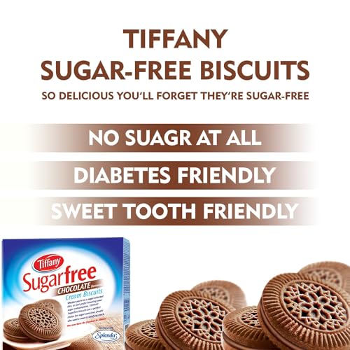 Image of Tiffany Sugar Free Chocolate Cream Sandwich Biscuits, 162g | Healthy Snacks for Diebetic | Sweetened With Splenda (Pack of 2)