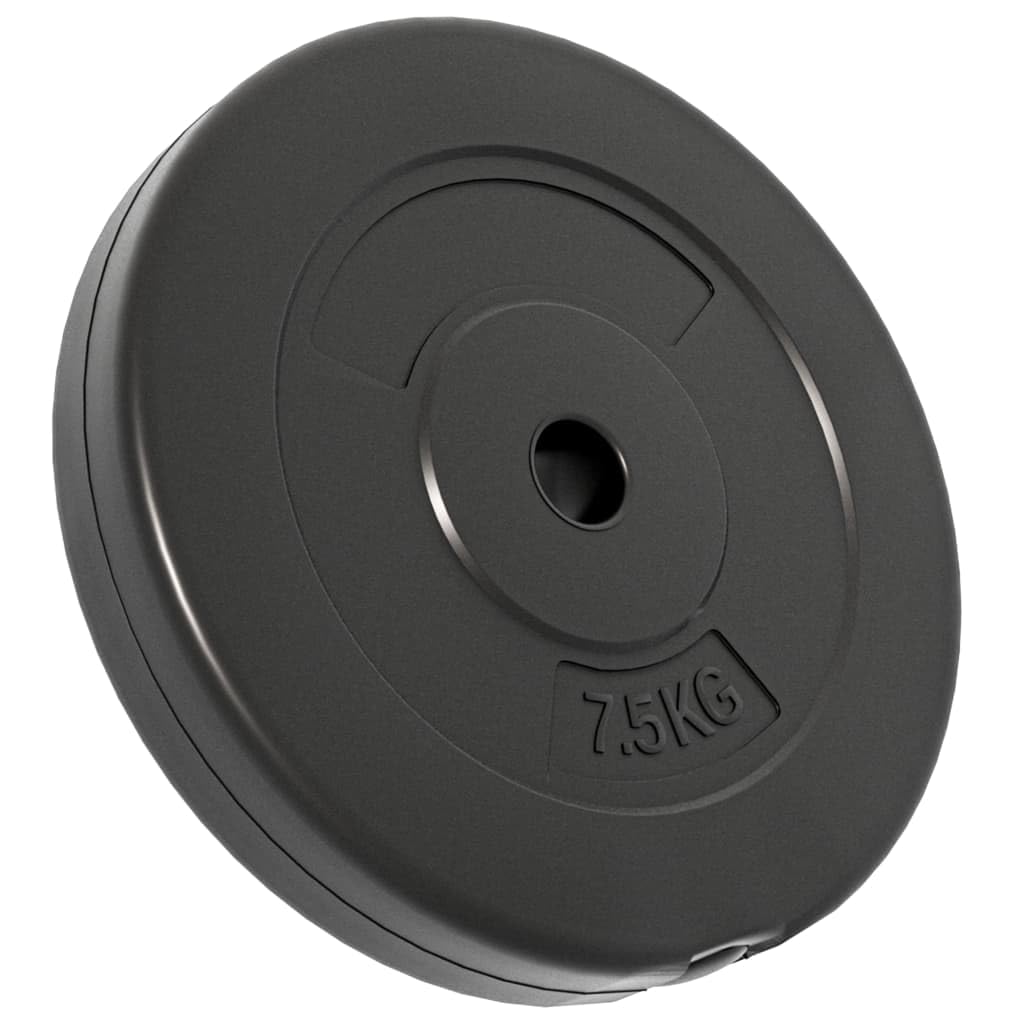 2 discos de peso de 10 kg, 26,5 mm, orificio para barra de pesas, entrenamiento de fuerza, fitness, color negro