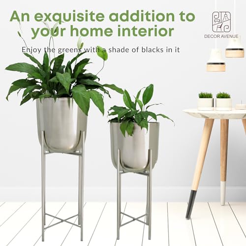 Image of Planters for Indoor Plants Metal Planters for Living Room Metal and Electroplated Nickel | Durable Planters for Living Room Bedroom Home and Office