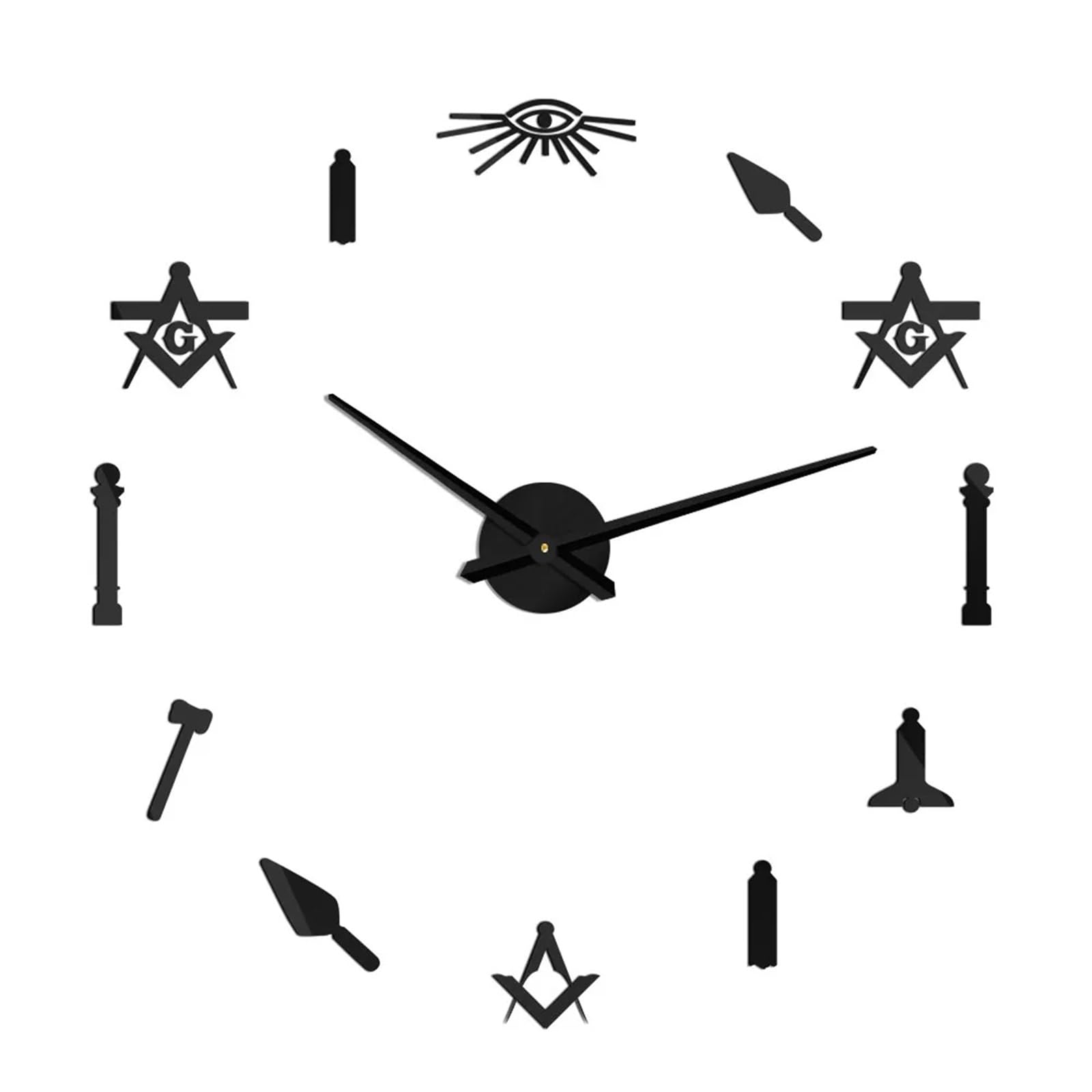 VFDVSWZSA Stylish wall clock, Creative Frameless DIY Wall Clock Decal Home Silent Living Room Office Decoration(Black,37 Inch)