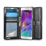 Galaxy Note 4 Case, J&D [Stand View] Samsung Galaxy Note 4 Wallet Case [Slim Fit] [Stand Feature] Premium Protective Case Wallet Leather Case for Samsung Galaxy Note 4 (Wallet Black)