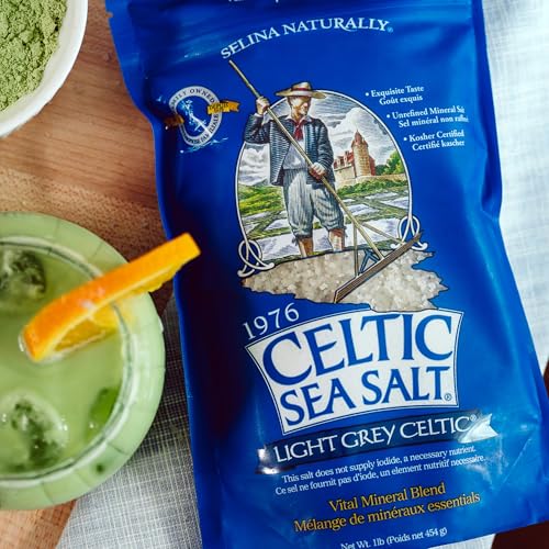 Image of Celtic Sea Salt Light Grey Coarse - Unrefined Mineral Salt, 70+ Trace Minerals, Sustainably Harvested, GMP Certified - Cooking, Finishing, Hydration, Grinder Use - 2 Pack (1 lb Each)