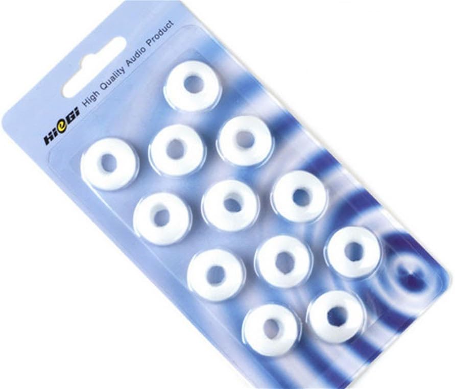 HieGi Middle Empty Foam Cushions for Earphones Earbuds (6 Pairs) White