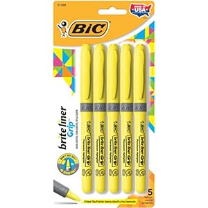 BIC Brite Liner Grip Highlighter, C...
