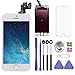 SNIDII Compatible con iPhone 5S pantalla LCD de repuesto blanco 4 pulgadas conjunto completo 3D táctil LCD digitalizador marco reemplazo con kit de herramientas de reparación, protector de pantalla