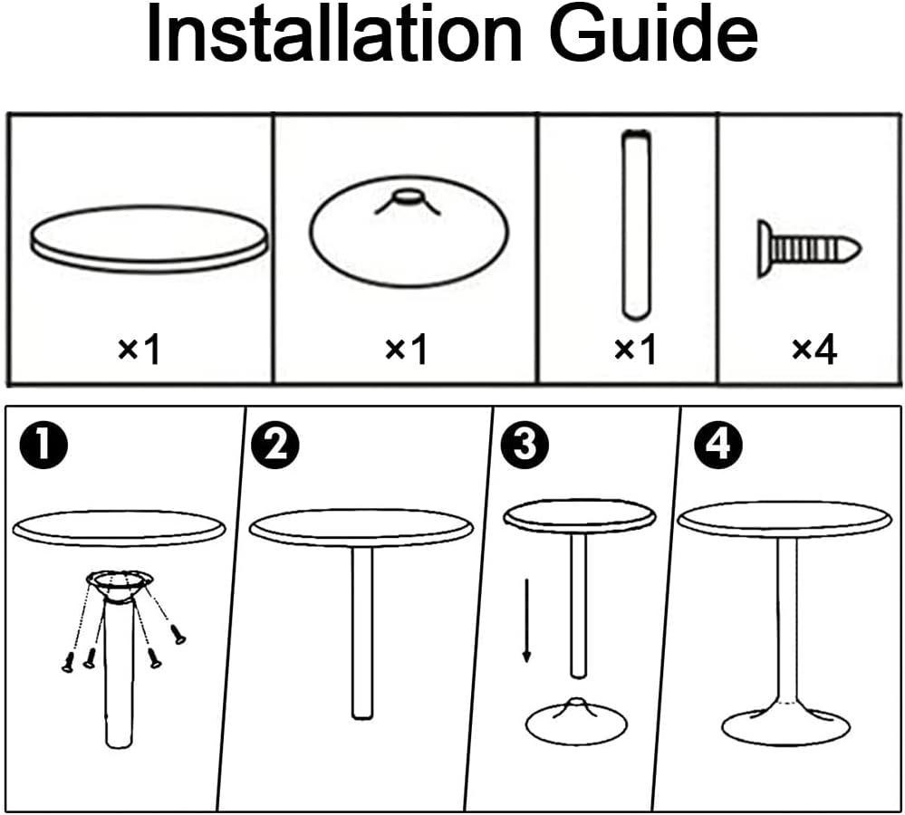 MLGBCDZ Metal Standing Pub Table, Kitchen Round Marble Height 43''/110cm Cocktail Desk, Easy to Assemble Modern Bar/Living Room Furniture, Golden(only Table) : Home & Kitchen