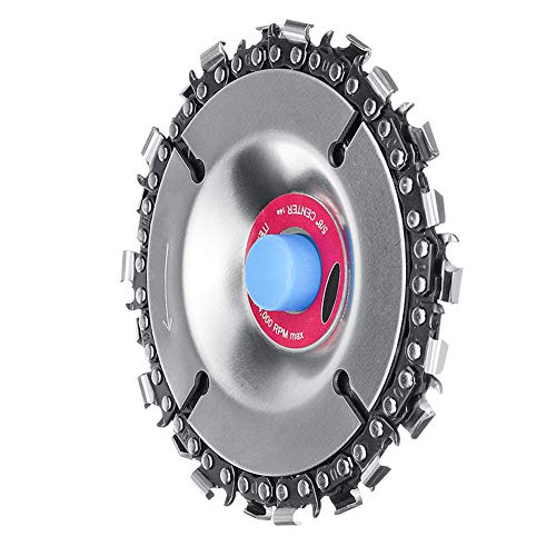 4 Inch Grinder Chain Saw Disc Wood Carving Disc with a Chain Replacement 22 Tooth 5/8 Inch Arbor for 100/115 Angle Grinder