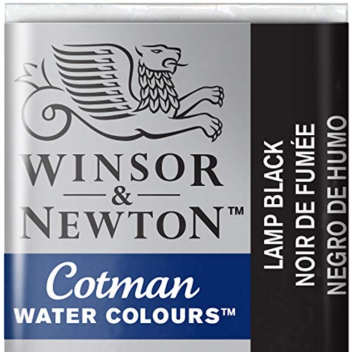 Winsor & Newton Cotman Acuarela En Pastilla, Negro de Humo, 1,9x1,6x1,1 cm