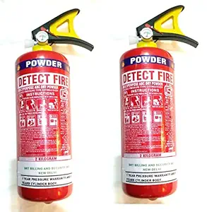 DITECT FIRE Iron ABC Powder Type Fire Extinguisher 2 Kg (Red) - (Pack of 2) 2kg fire extinguisher
