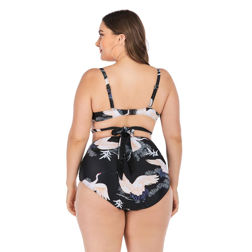Elegancka i amerykańska odzież surfingowa bez rękawów, krem przeciwsłoneczny, damska moda kąpielowa, hot spring strój do nurkowania, kostium kąpielowy (Crane 4XL)