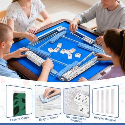 Accesorios para Mahjong Juego Set de 4 con Estuche miniatura 6