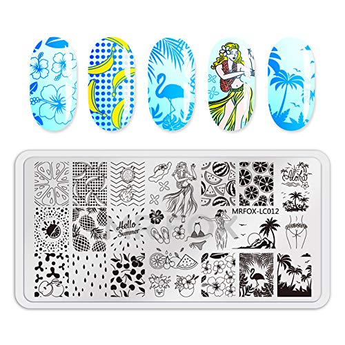 Mr. Fox Nailed Board Set Feather Fox Rabbit Easter Tropical Beach Fruit Bear Cartoon Art DIY Hot Print Template