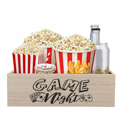 ZQUDBF Wooden Game Night Snack Tray with Handles...