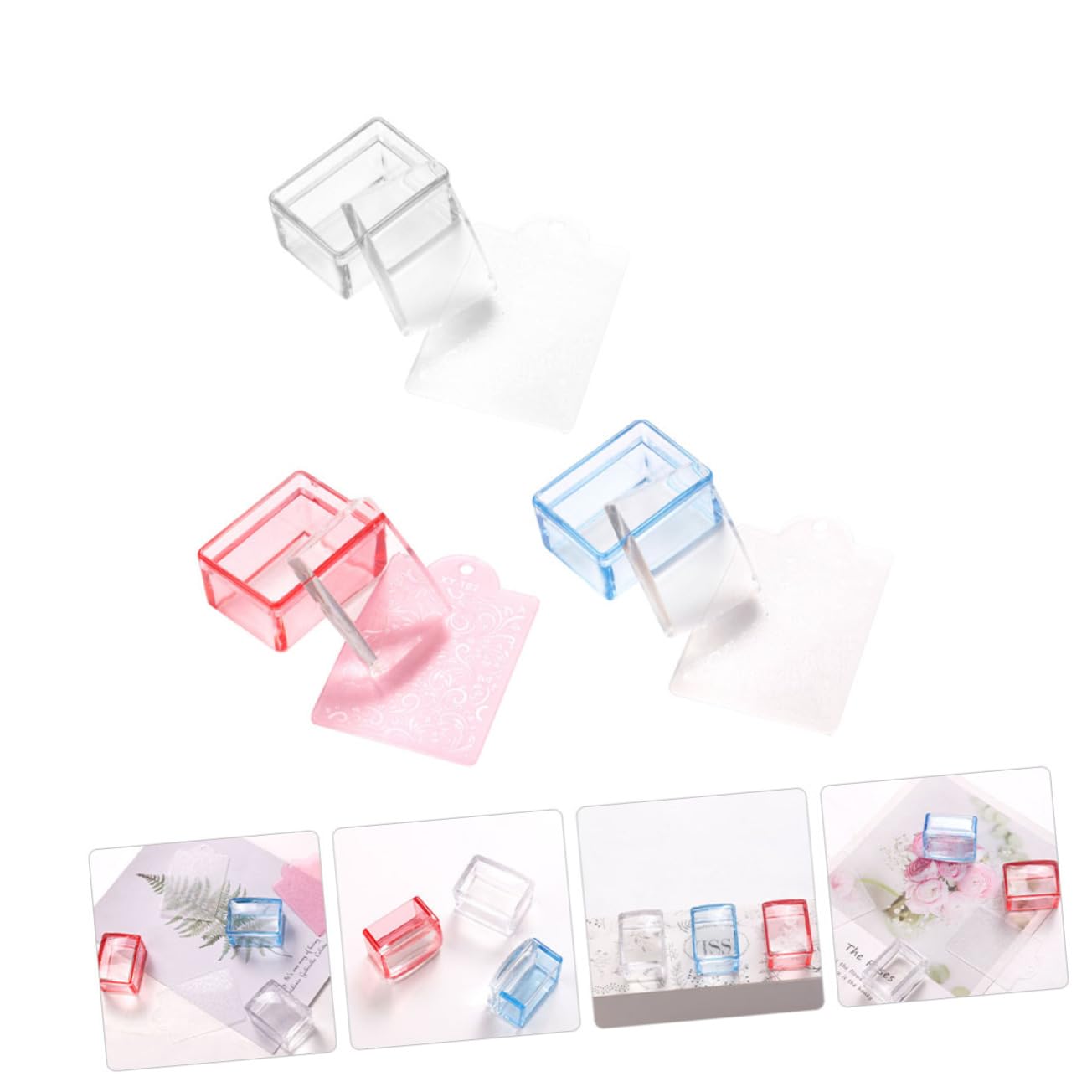 FRCOLOR 12 Piezas Sello De Uñas Juegos De Uñas Estampador De Uñas Francés Arte De Manicura Herramienta De Bricolaje De Arte De Uñas Estampadores De Uñas Simples Gel De Uñas Gel De Sílice