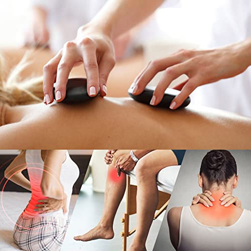 Yaccmpo Massage Stones, Electric Hot Stone for Massage Natural Back Massage Set Professional Basalt Hot Stones with Heater Kit,for Home spa,Relaxing, Healing, Pain Relief (18Pcs) - Image 3