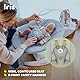 LIONELO Iris Elektrisch Babywippe 360o drehbar für Babys bis zu 9 kg Verstellbare Rückenlehne, 5 Wiegegeschwindigkeiten Rutschfester Sicherheitsgurt, 12 Melodien Bügel mit Spielzeug Fernbedienung