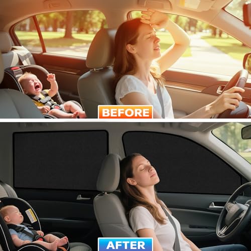 Image of ZATOOTO Suede Car Window Shades 4PCS - Car Window Covers for Ultimate Privacy, UV Protection, and Heat Insulation, Side Window Sun Shade Perfect for Camping, Travel, Baby Safety, and Daily Use