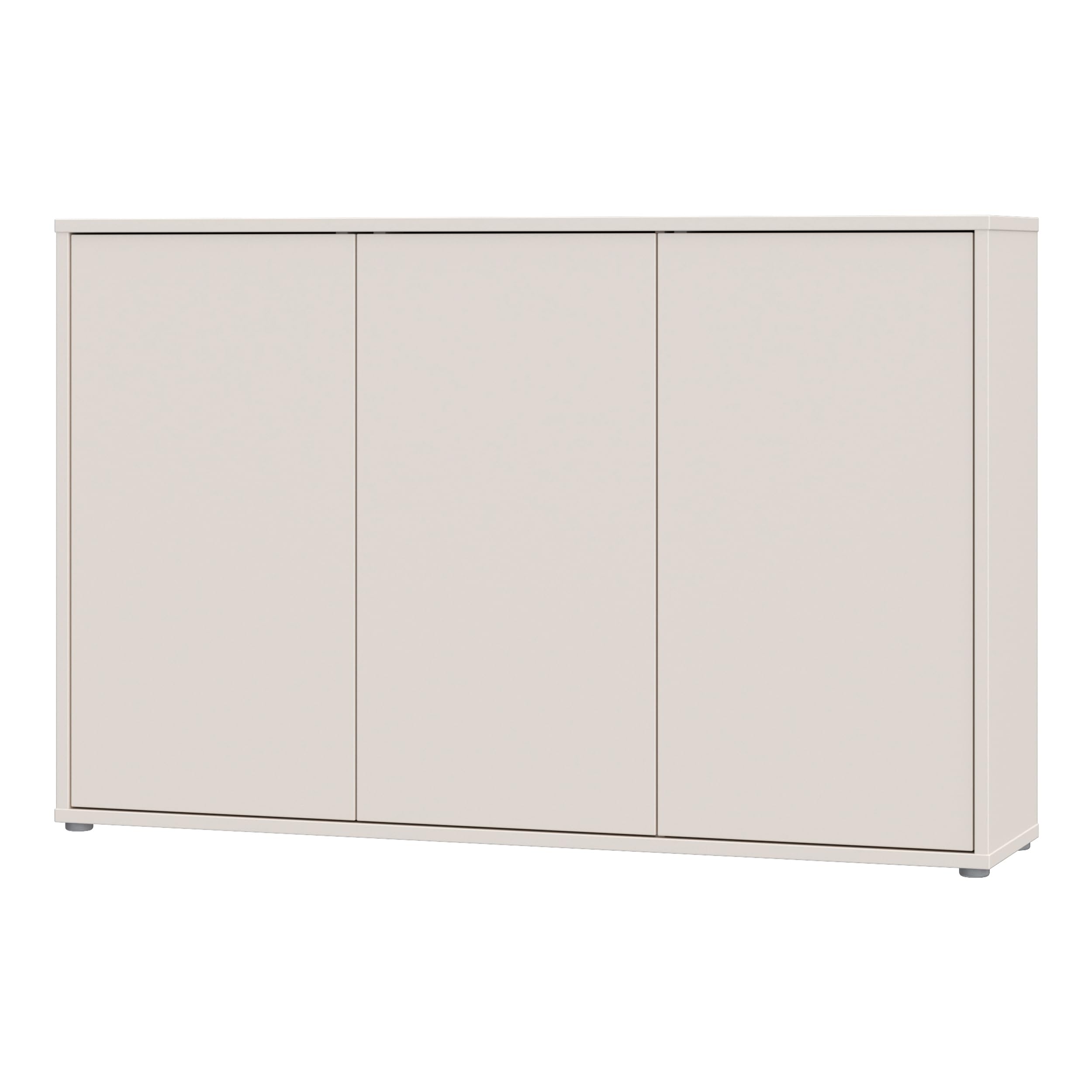Forte Alice Springs Kommode 150 155, großes Sideboard mit 3 Schranktüren, Flur, Wohnzimmer, Schlafzimmer, Holzwerkstoff, Kaschmir Beige, 154,2 cm breit x 99,1 cm hoch x 34,9 cm tief