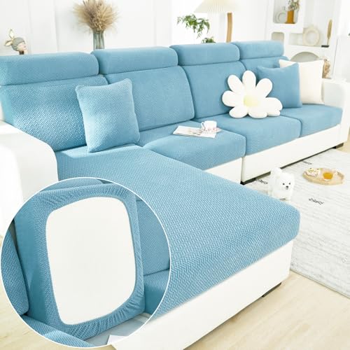 Magic Sofa Covers Magic Sofa Couch Covers 2024 New Wear-Resistant Universal Sofa Cover Stretch for Sectional Slipcovers (Texture-Sea Blue,Chaise Cover)