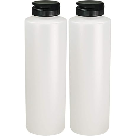 Pinnacle Mercantile 16 oz Black Shampoo Dispenser Bottles w/ Flip-Cap (2 Pack)...