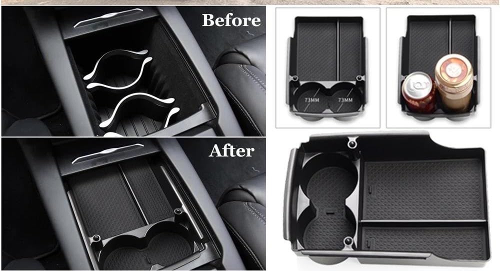 auto Per Tesla Per Model X S LHD Car Center Console Bracciolo Storage Box Vassoio Organizer Tappetini Antiscivolo Storage Tidying Scatola portaoggetti bracciolo