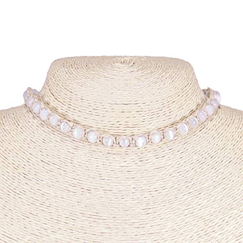 BlueRica Cat's Eye Beads on Hemp Choker Necklace3