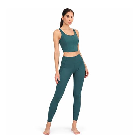 Harmony Balance Womens Yoga Pilates Set Buttery Soft 4-Way Stretch Fabric Tank with Matching Leggings