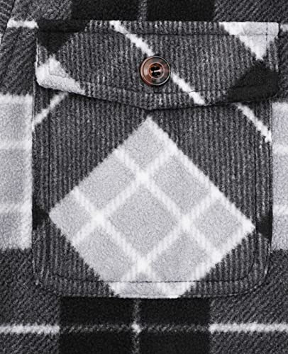 Image of ThCreasa Boys Sherpa Lined Plaid Button Shirt Jacket