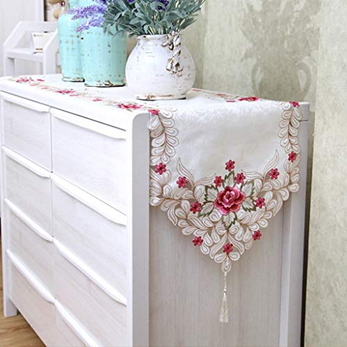 Chemin de table rural MU drap de lit brodé et nappe de table basse