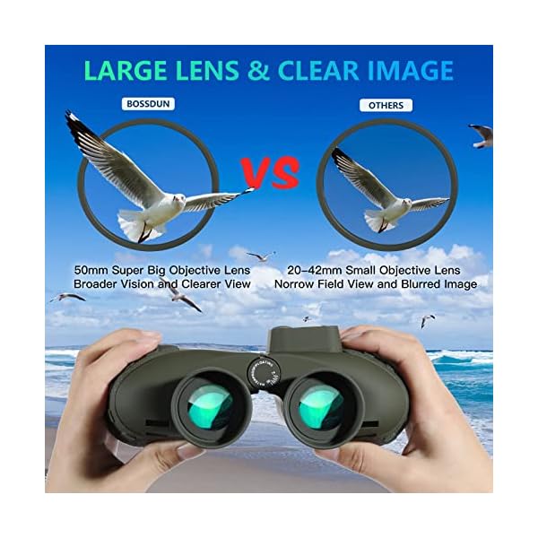 10x50 Marine Fernglas,Fernglas mit Nachtsicht Entfernungsmesser und Kompass, für Wassersport-Enthusiasten und… – Bild 4