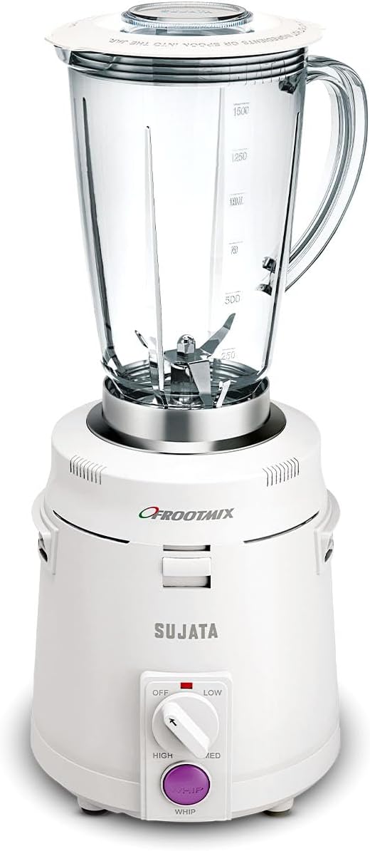 Sujata Polycarbonate Frootmix 900 Watts Smart Mixer Blender | 22000 Rotations Per Min | 90 Minutes Continuous Running | Versatile Jar 1750 Ml, White